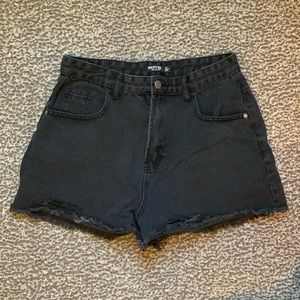 High Waist Boyfriend Denim Shorts